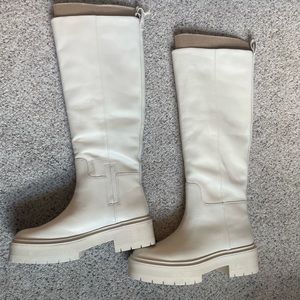 Sam Edelman new knee high lug boot. Cream size 7.5